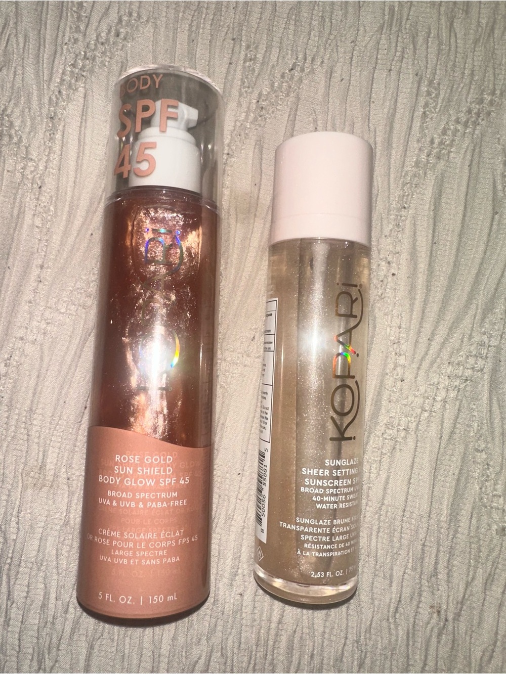 Kopari Rose Gold & Shimmery Clear Sunscreen Duo